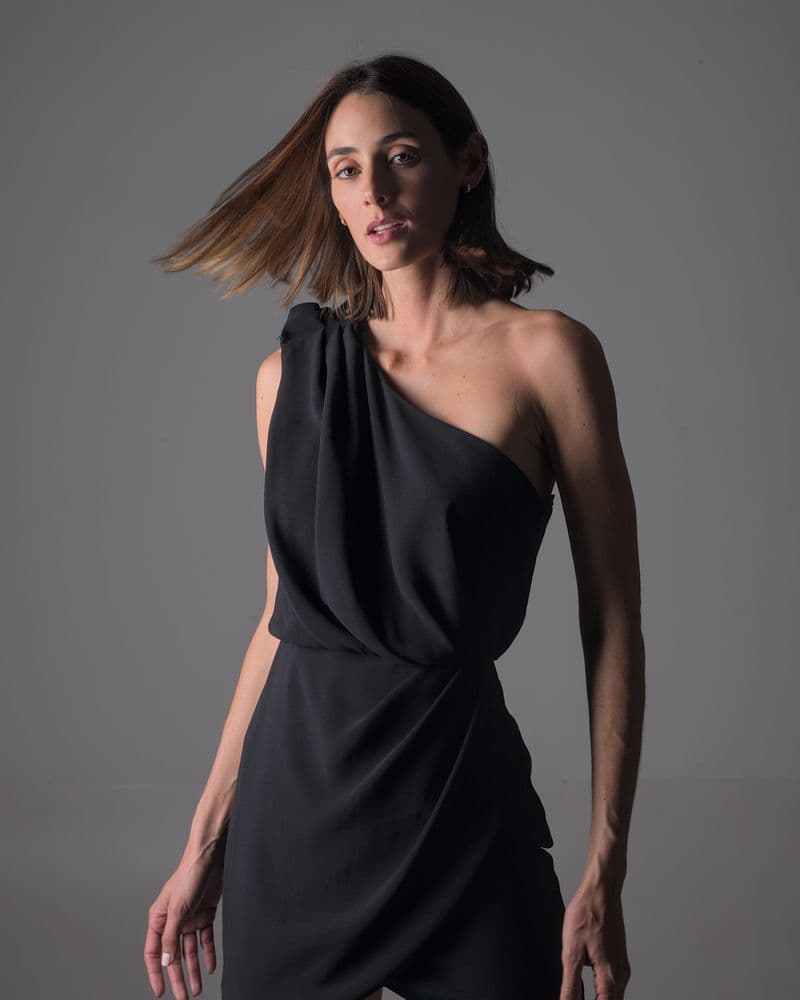 Vestido Ombro Único Preto